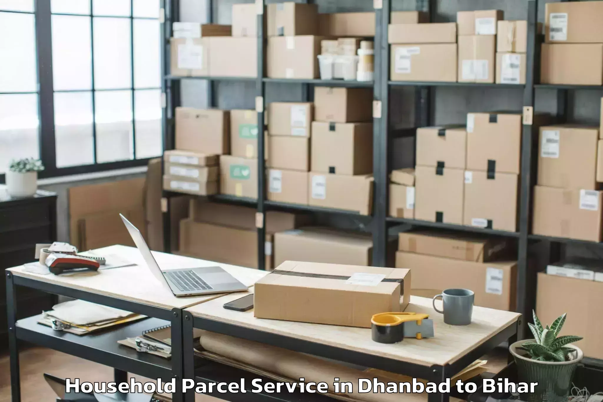 Easy Dhanbad to Areraj Household Parcel Booking